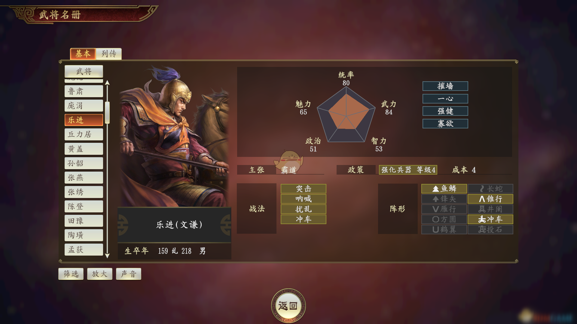三国志战略版乐进勇者当前配什么